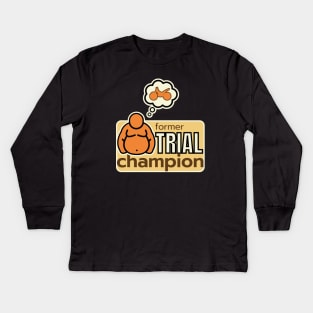 former TRIAL champ, not in shape - classic vintage retro bike cycling sports Kids Long Sleeve T-Shirt